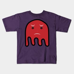 Red unhappy ghost Kids T-Shirt